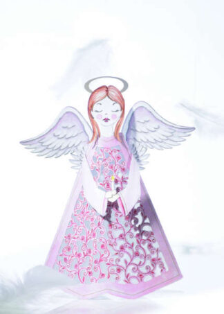 Angel Pink Christmas card